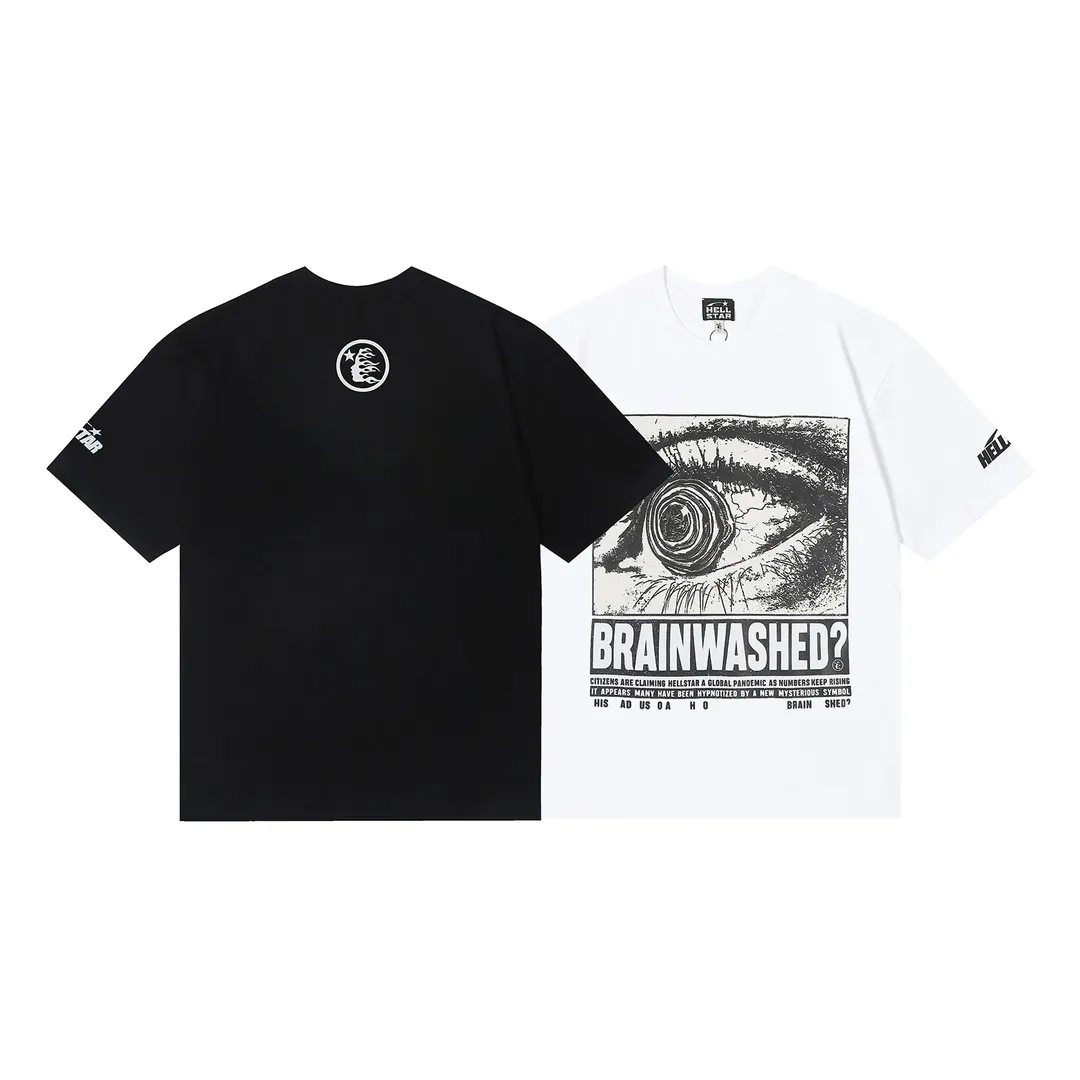 6655# P112 Hellstar American fashion high street pure cotton loose short-sleeved T-shirt Color: White Black Size: S M L XL