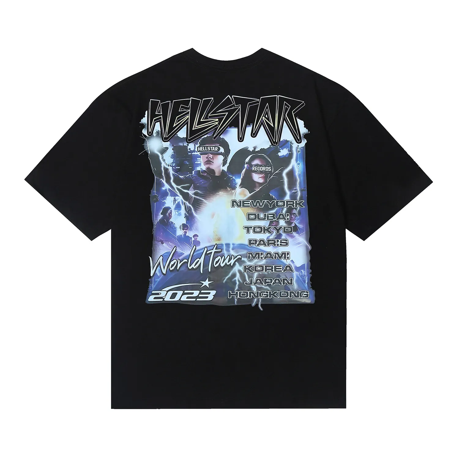 6664# P116 Hellstar American fashion high street pure cotton loose short-sleeved T-shirt Color: White Black Size: S M L XL