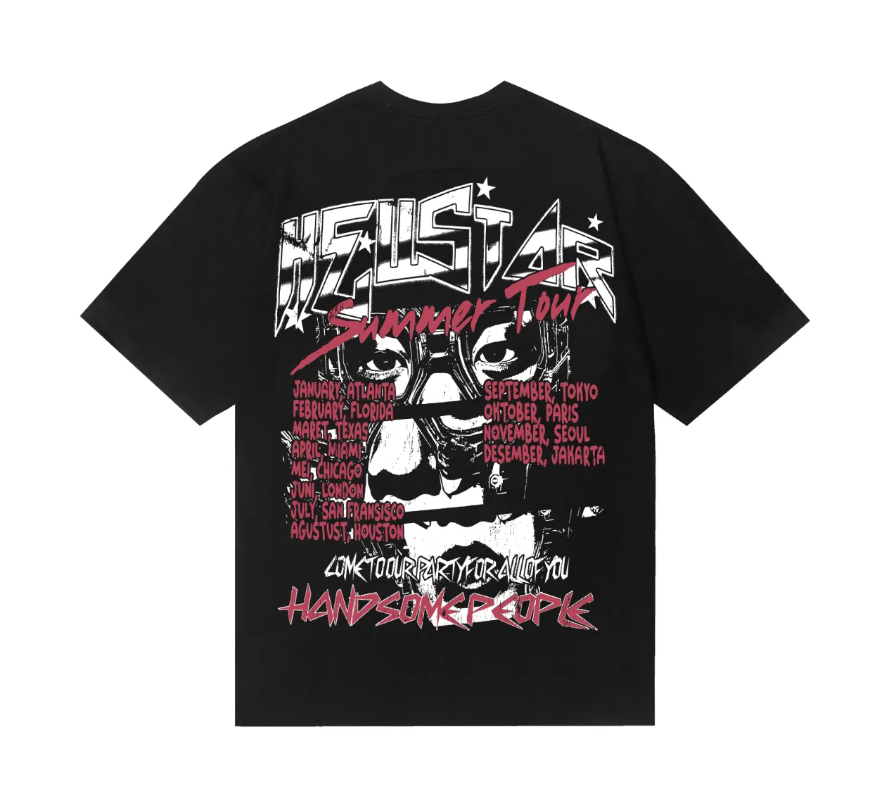 6831# P116 Hellstar American fashion high street pure cotton loose short-sleeved T-shirt Color: Black Size: S M L XL
