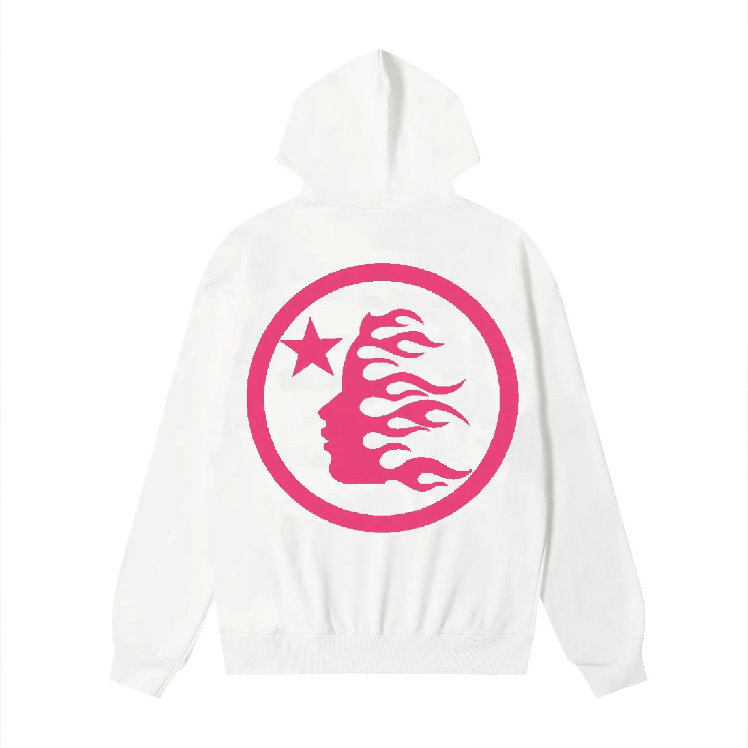 9912# P196 Ins American hip-hop trendy brand hellstar letter printed high street loose hooded pullover sweatshirt for men and women Color: Black White Size: S M L XL