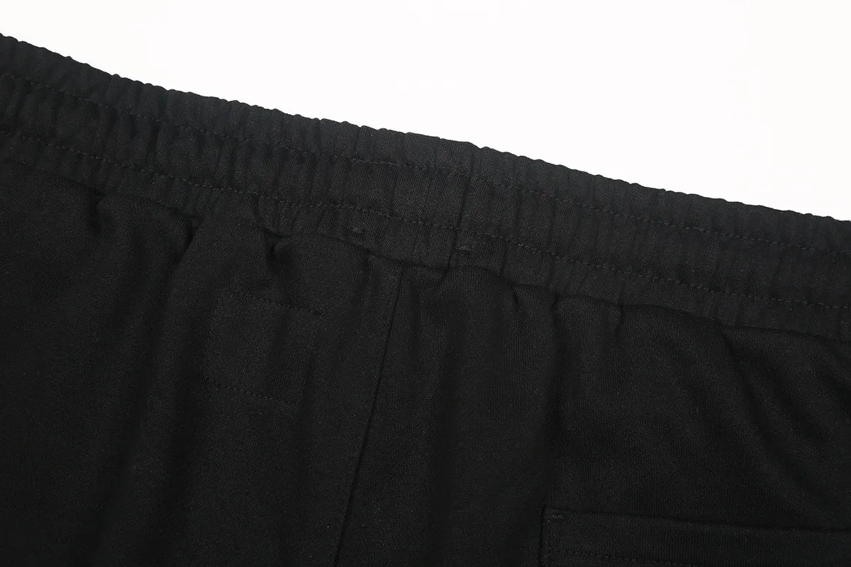 1121# P150 Hellstar pure cotton terry 350g printed casual shorts Color: Black Size: S M L XL