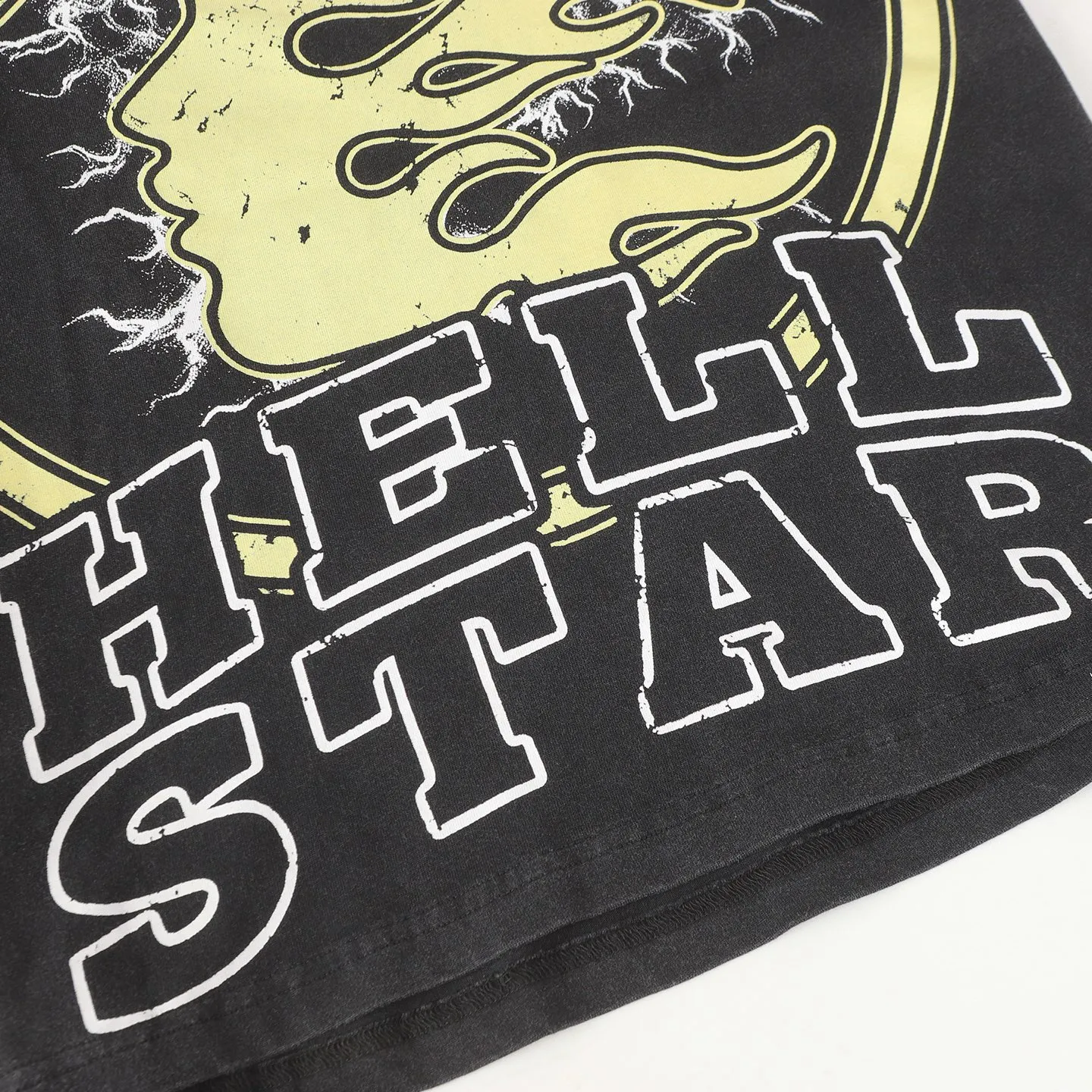 P124 Hellstar Hellstar Cross-border European and American style street fashion brand pure cotton T-shirt Fabric (fabric): 32 counts 250g washed combed double yarn pure cotton Size (size): S-M- L- X L Color (colour): Washed black (spray Ma Liu)