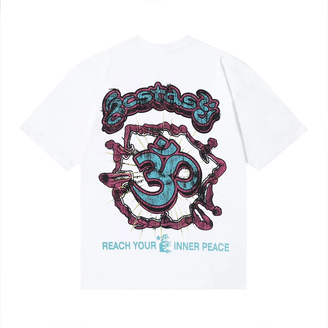 6621# P116 Hellstar American fashion high street pure cotton loose short-sleeved T-shirt Color: White Black Size: S M L XL
