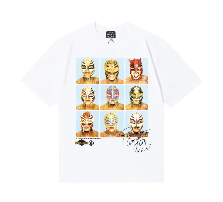 6777# P116 Hellstar American fashion high street pure cotton loose short-sleeved T-shirt Color: White Black Apricot Code Number: S M L XL