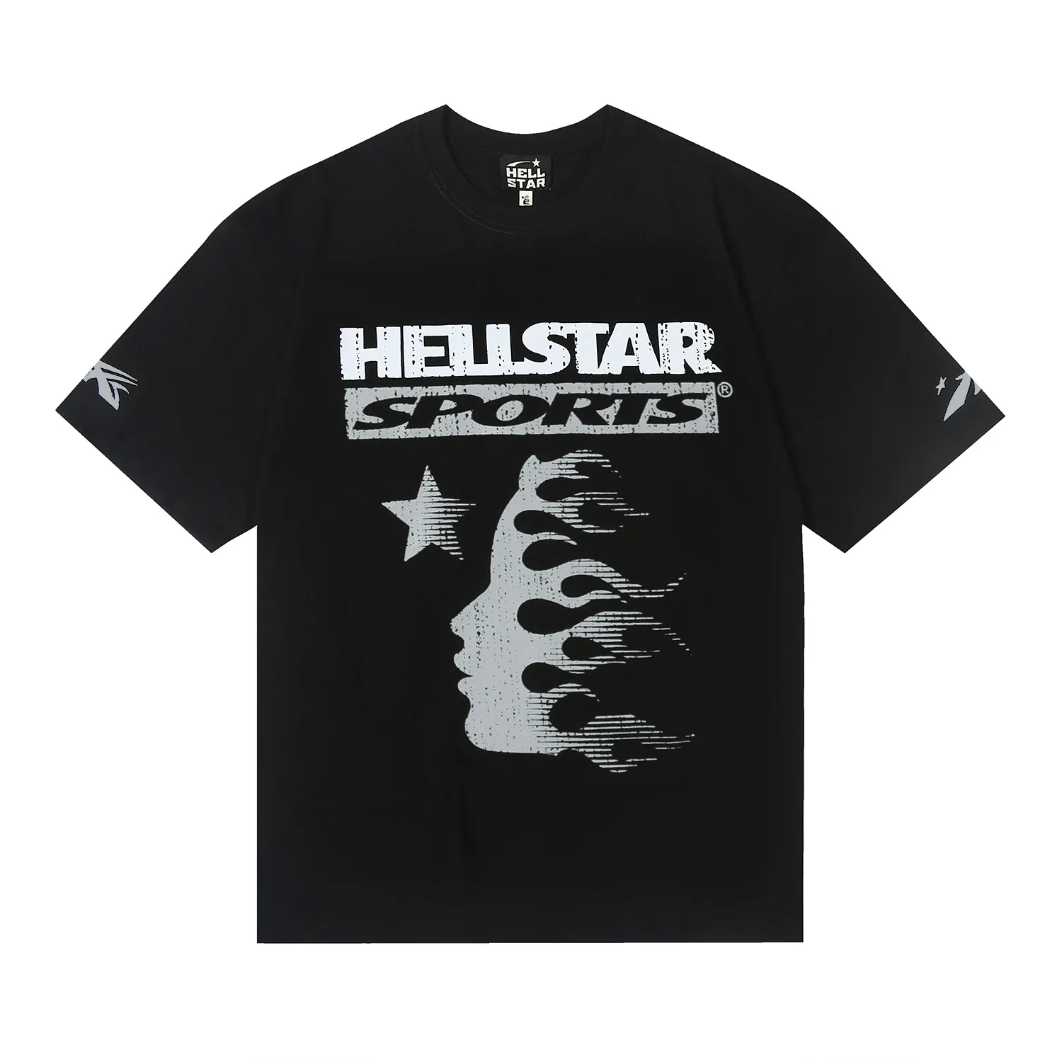 6794# P116 Hellstar American fashion high street pure cotton loose short-sleeved T-shirt Color: Black Size: S M L XL