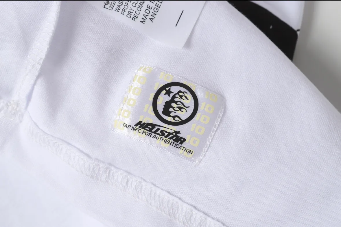 P108 Real-stock Hellstar Cross-border European and American style, street fashion brand pure cotton T-shirt Fabric (fabric): 32 pieces of 240g heavy combed double yarn pure cotton Size (size): S-M- L- X L Color (colour): white