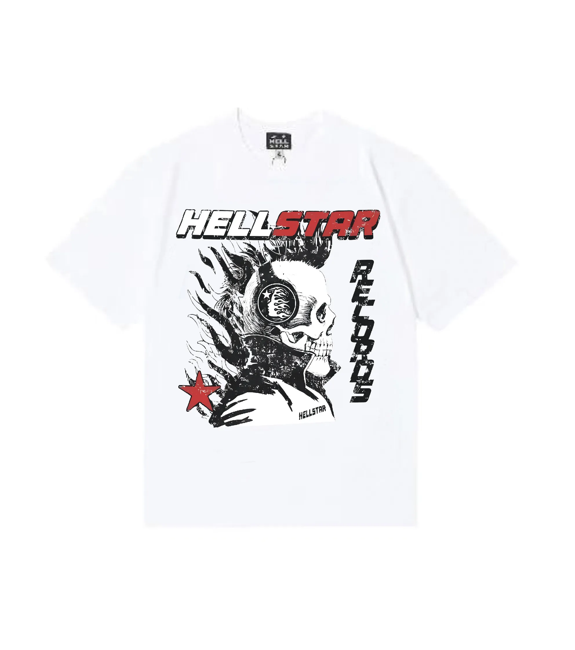 6838# P116 Hellstar American fashion high street pure cotton loose short-sleeved T-shirt Color: White Apricot Code Number: S M L XL