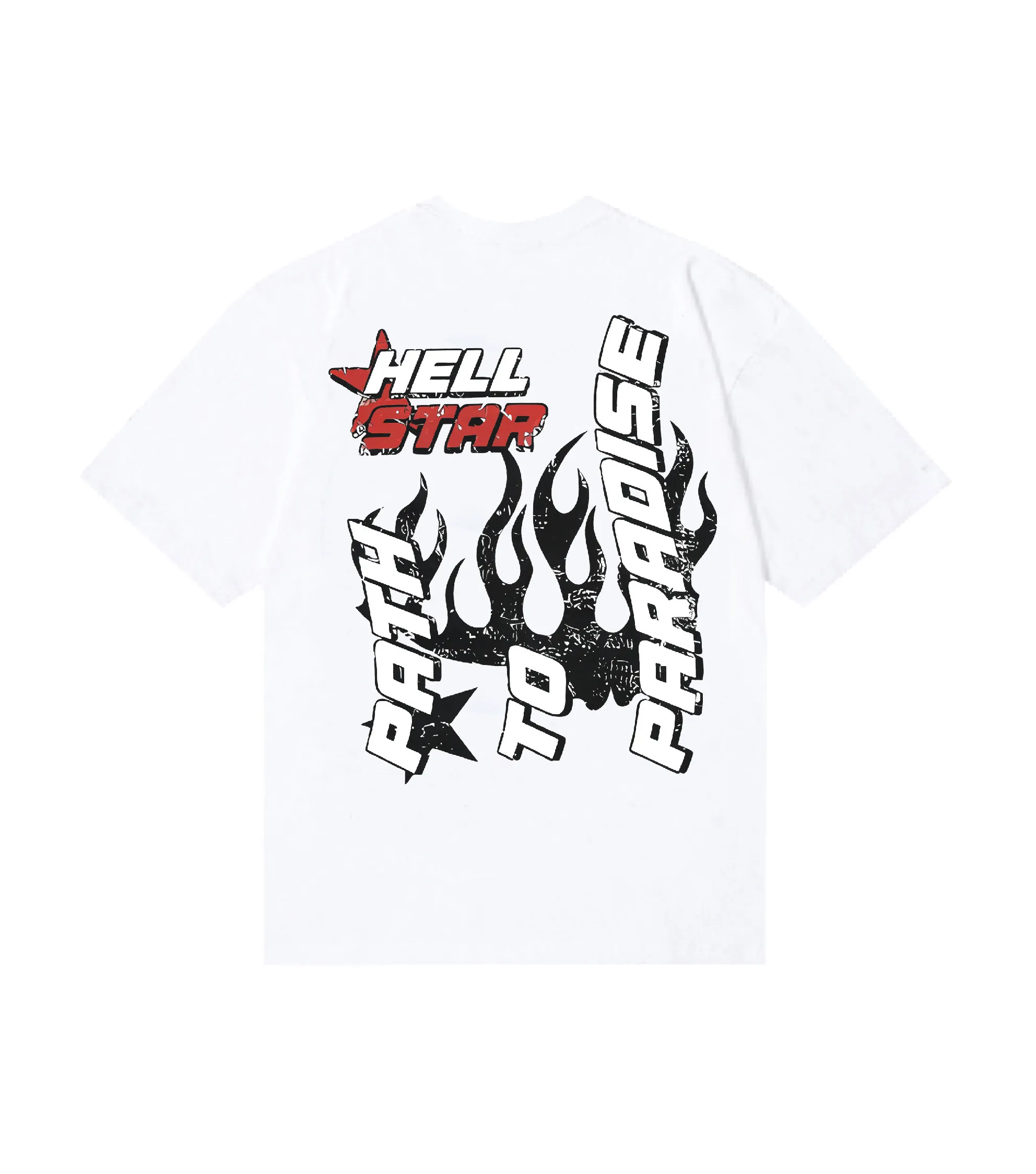 6838# P116 Hellstar American fashion high street pure cotton loose short-sleeved T-shirt Color: White Apricot Code Number: S M L XL