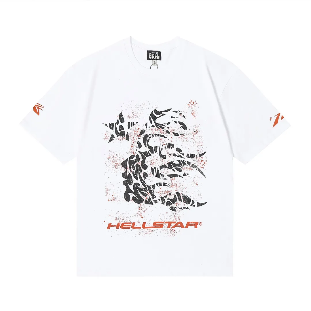 6649# P112 Hellstar American fashion high street pure cotton loose short-sleeved T-shirt Color: White Black Size: S M L XL