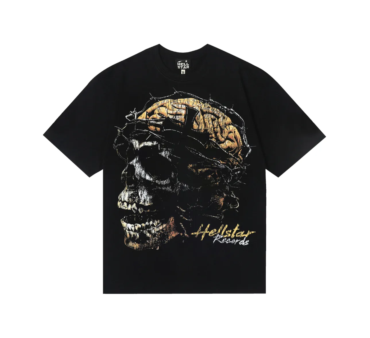 6829# P116 Hellstar American fashion high street pure cotton loose short-sleeved T-shirt Color: Black Size: S M L XL