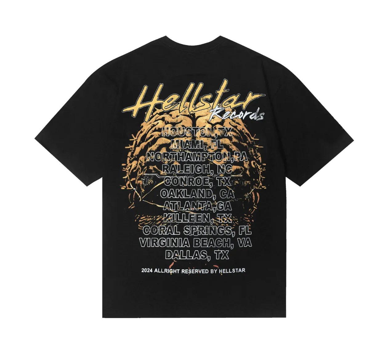 6829# P116 Hellstar American fashion high street pure cotton loose short-sleeved T-shirt Color: Black Size: S M L XL