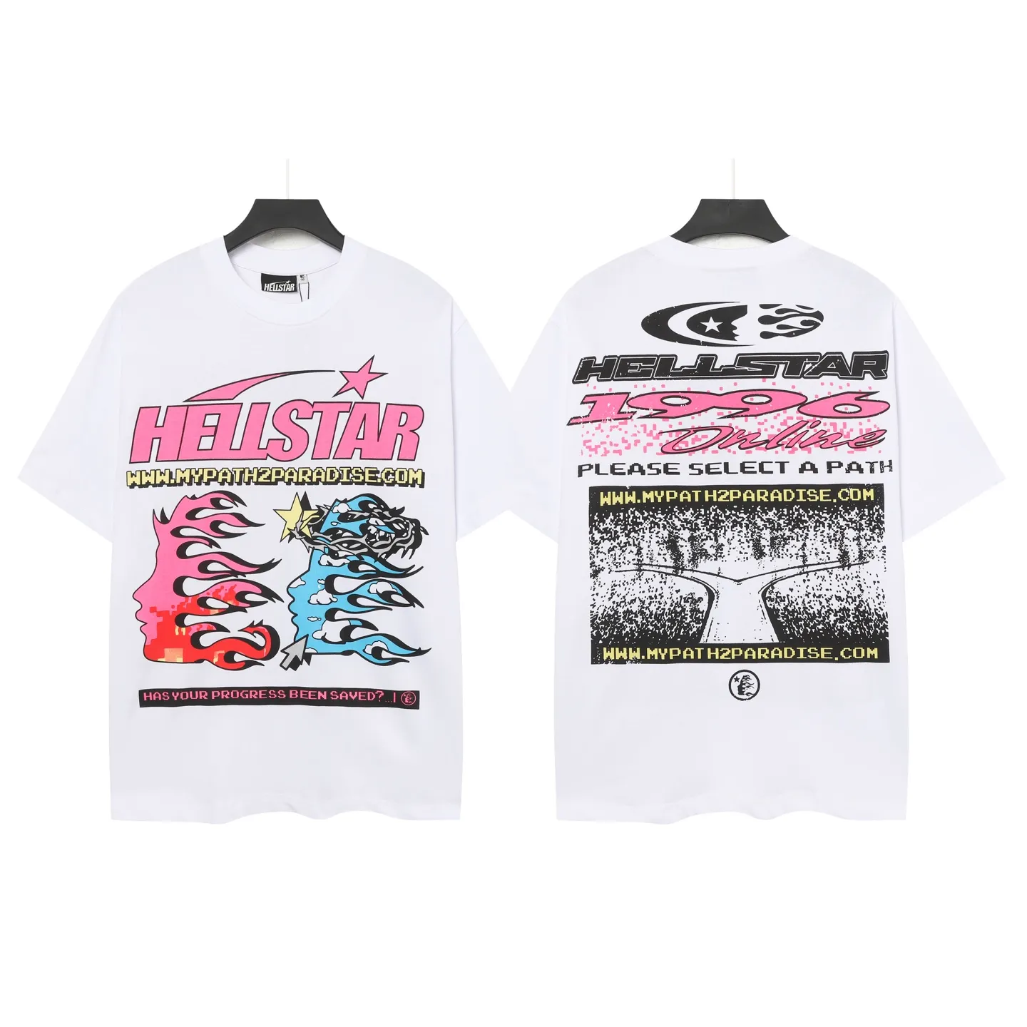 P108 Real-stock Hellstar Cross-border European and American style street brand pure cotton T-shirt Fabric (fabric): 32 counts of 240g heavy combed double yarn pure cotton Size (size): S-M- L- X L Color (colour): white