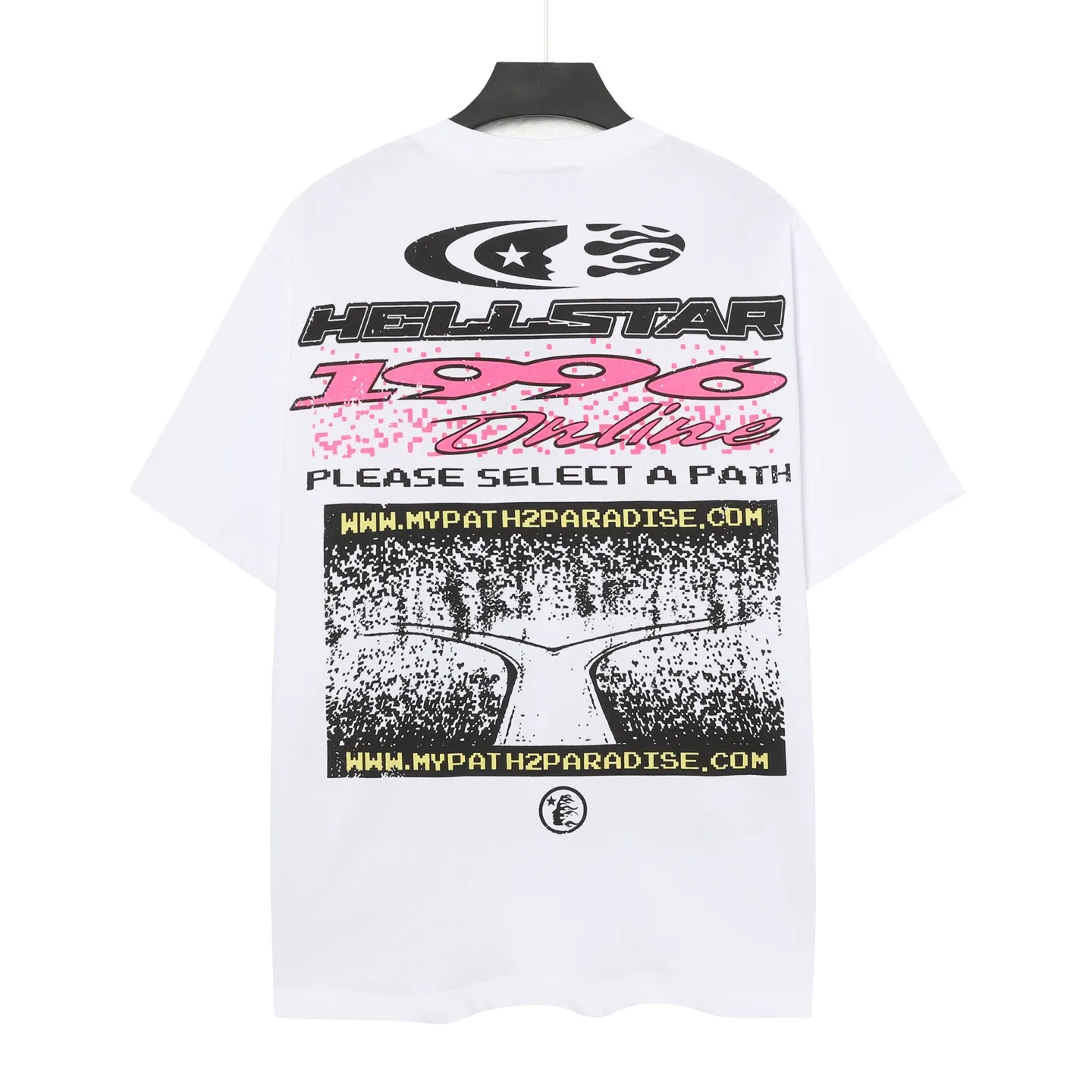 P108 Real-stock Hellstar Cross-border European and American style street brand pure cotton T-shirt Fabric (fabric): 32 counts of 240g heavy combed double yarn pure cotton Size (size): S-M- L- X L Color (colour): white