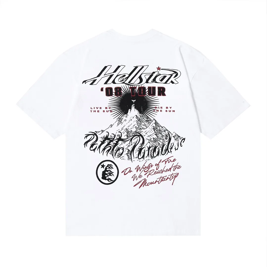 6623# P116 Hellstar American fashion high street pure cotton loose short-sleeved T-shirt Color: White Black Gray Size: S M L XL