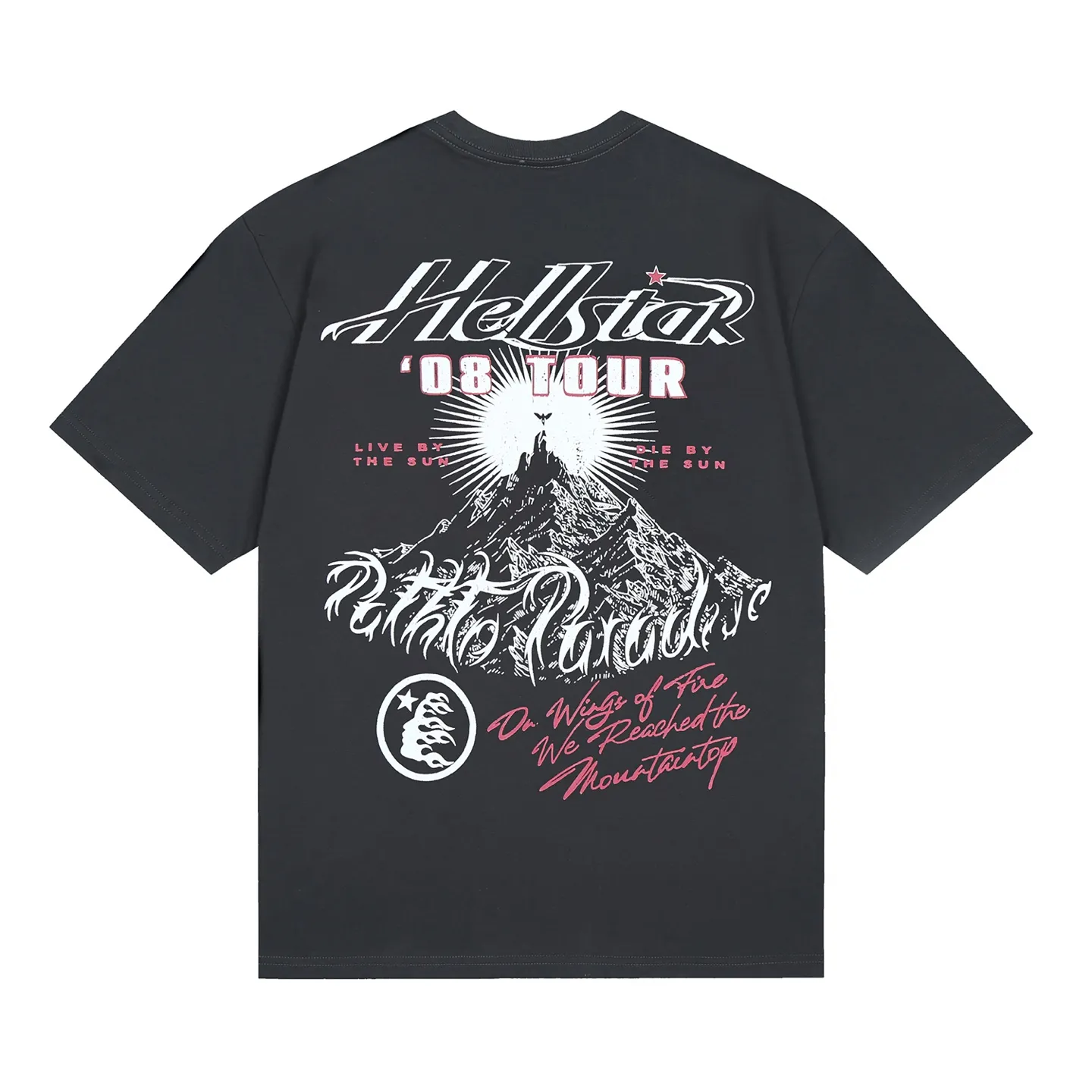 6623# P116 Hellstar American fashion high street pure cotton loose short-sleeved T-shirt Color: White Black Gray Size: S M L XL