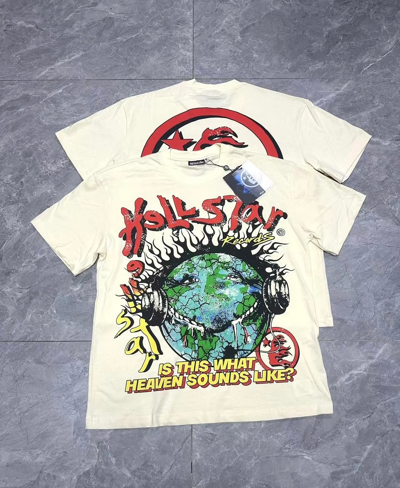 P108 Real-stock Hellstar Cross-border European and American style, street brand pure cotton T-shirt Fabric (fabric): 32 counts of 240g heavy combed double yarn pure cotton Size (size): S-M- L- X L Color (colour): black/white/apricot 👉 👉