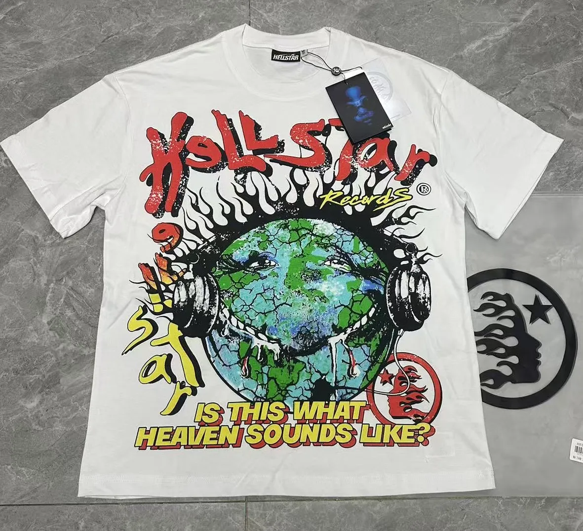 P108 Real-stock Hellstar Cross-border European and American style, street brand pure cotton T-shirt Fabric (fabric): 32 counts of 240g heavy combed double yarn pure cotton Size (size): S-M- L- X L Color (colour): black/white/apricot 👉 👉