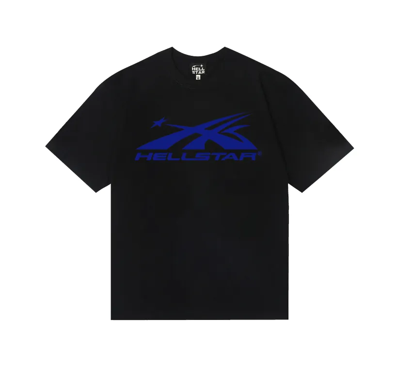 6614# P112 Hellstar American fashion high street pure cotton loose short-sleeved T-shirt Color: Black Size: S M L XL