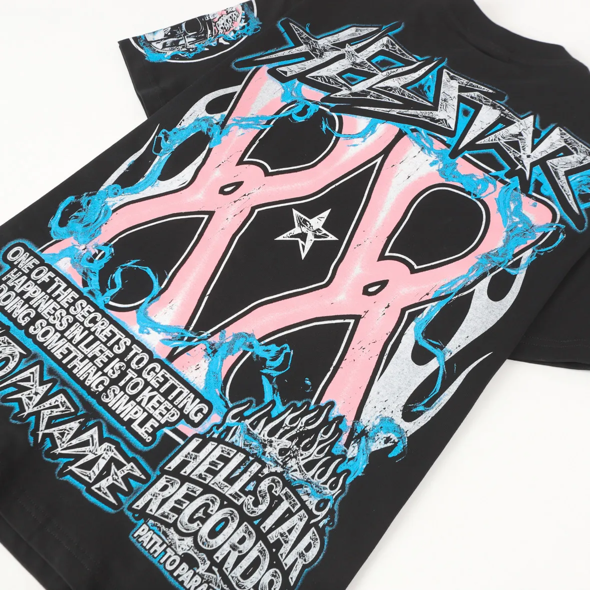 P108 Real-stock Hellstar Cross-border European and American style, street fashion brand pure cotton T-shirt Fabric (fabric): 32 pieces of 240g heavy combed double yarn pure cotton Size (size): S-M- L- X L Color (colour): black