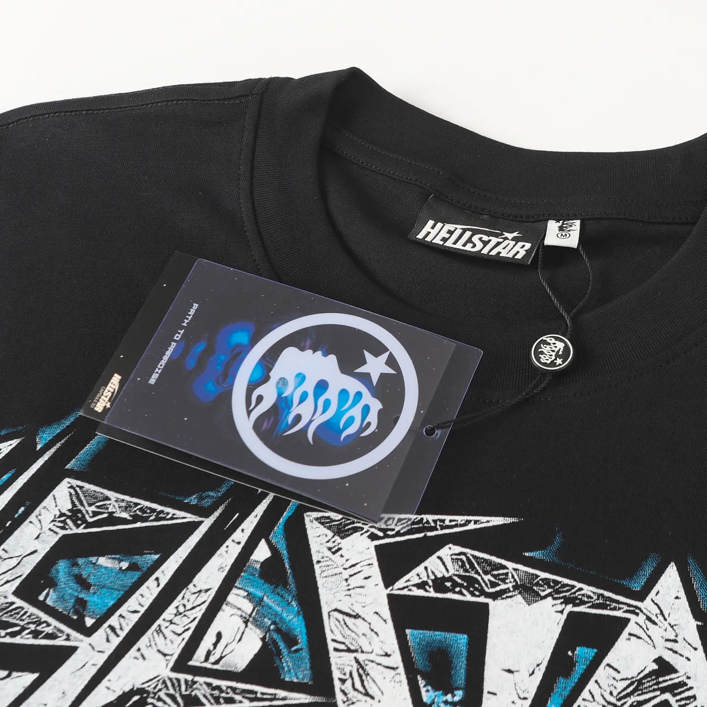P108 Real-stock Hellstar Cross-border European and American style, street fashion brand pure cotton T-shirt Fabric (fabric): 32 pieces of 240g heavy combed double yarn pure cotton Size (size): S-M- L- X L Color (colour): black