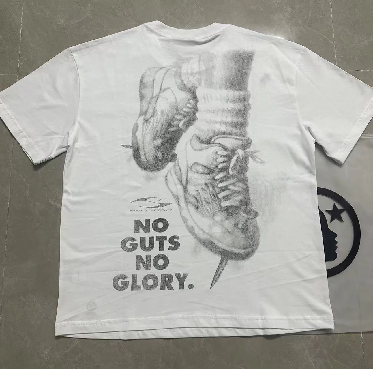 P108 Real-stock Hellstar Cross-border European and American style, street fashion brand pure cotton T-shirt Fabric (fabric): 32 pieces of 240g heavy combed double yarn pure cotton Size (size): S-M- L- X L Color (colour): white