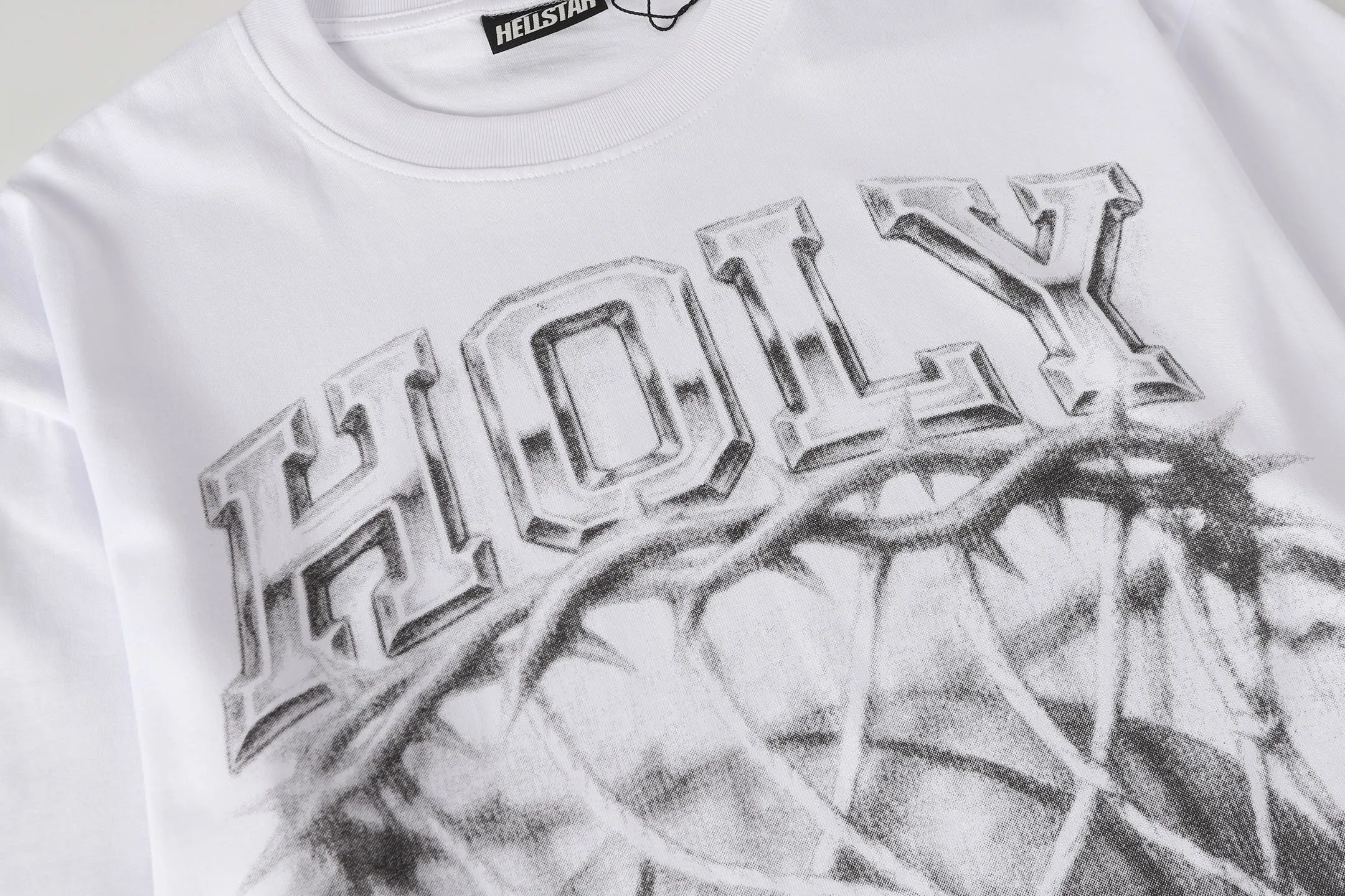 P108 Real-stock Hellstar Cross-border European and American style, street fashion brand pure cotton T-shirt Fabric (fabric): 32 pieces of 240g heavy combed double yarn pure cotton Size (size): S-M- L- X L Color (colour): white
