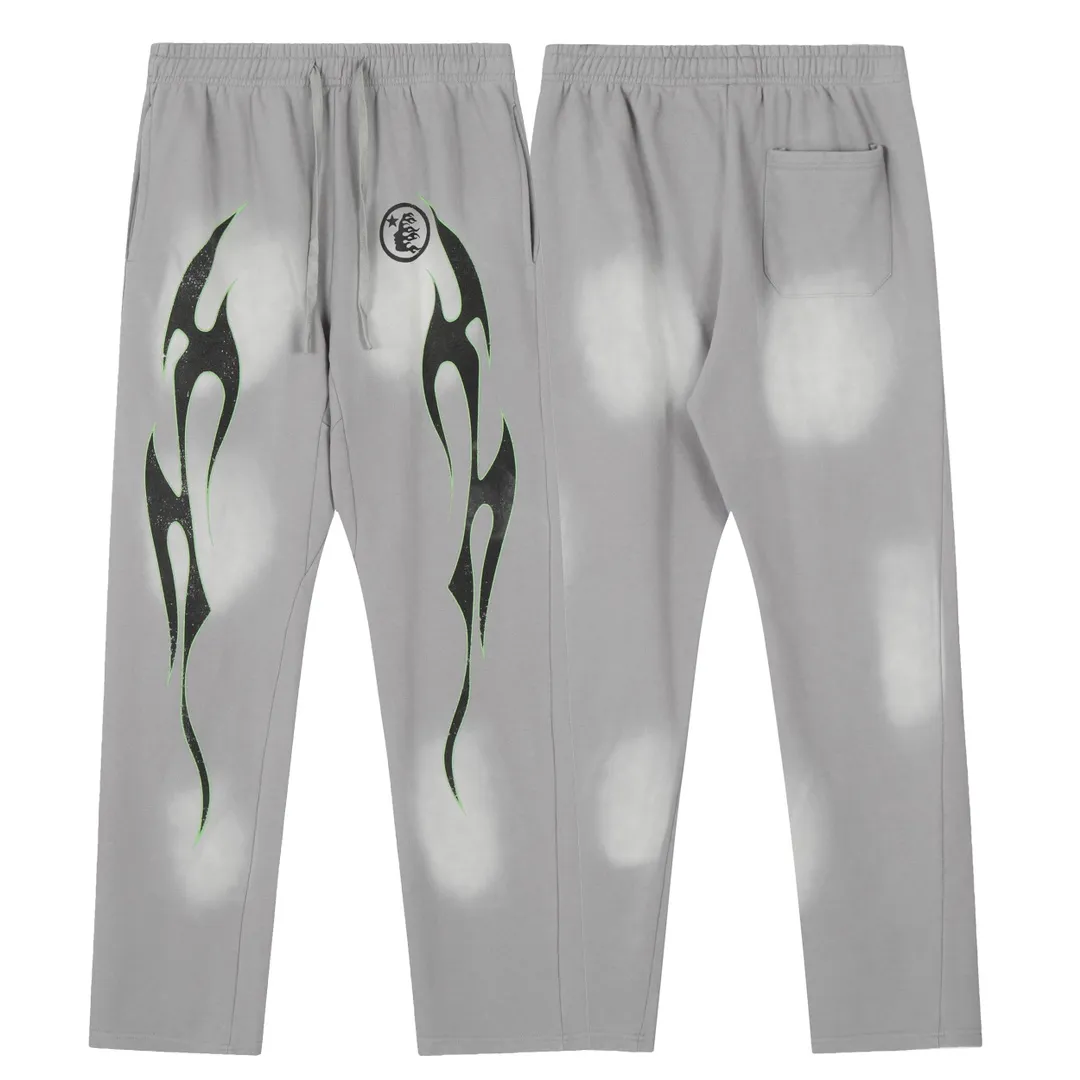 P210 Hellstar Studios washed distressed terry sweatpants color (color): gray Size (size): S, M, L, XL