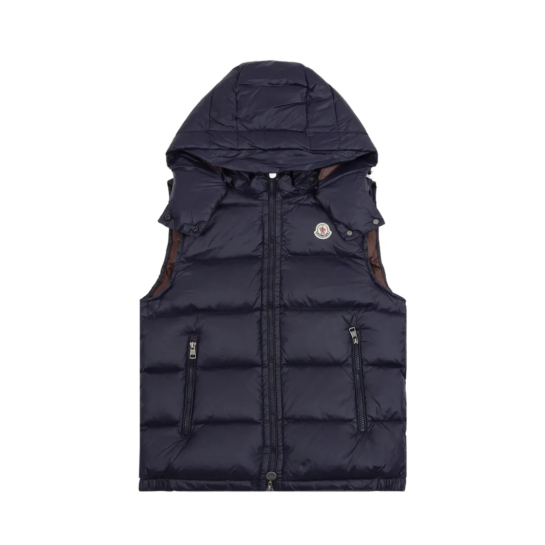 P560 Moncler maya/mask hooded logo down vest. Size：1-4