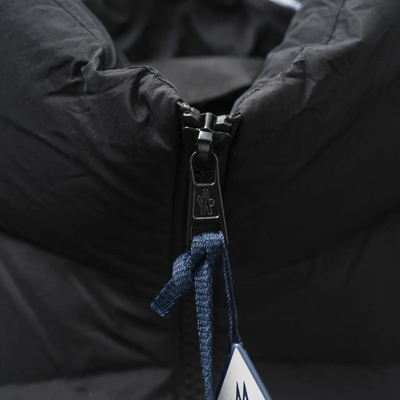 P830 MONCLER丨Muzzled Chest Big Label Stand Collar Down Jacket Color: Black Size: 1-5