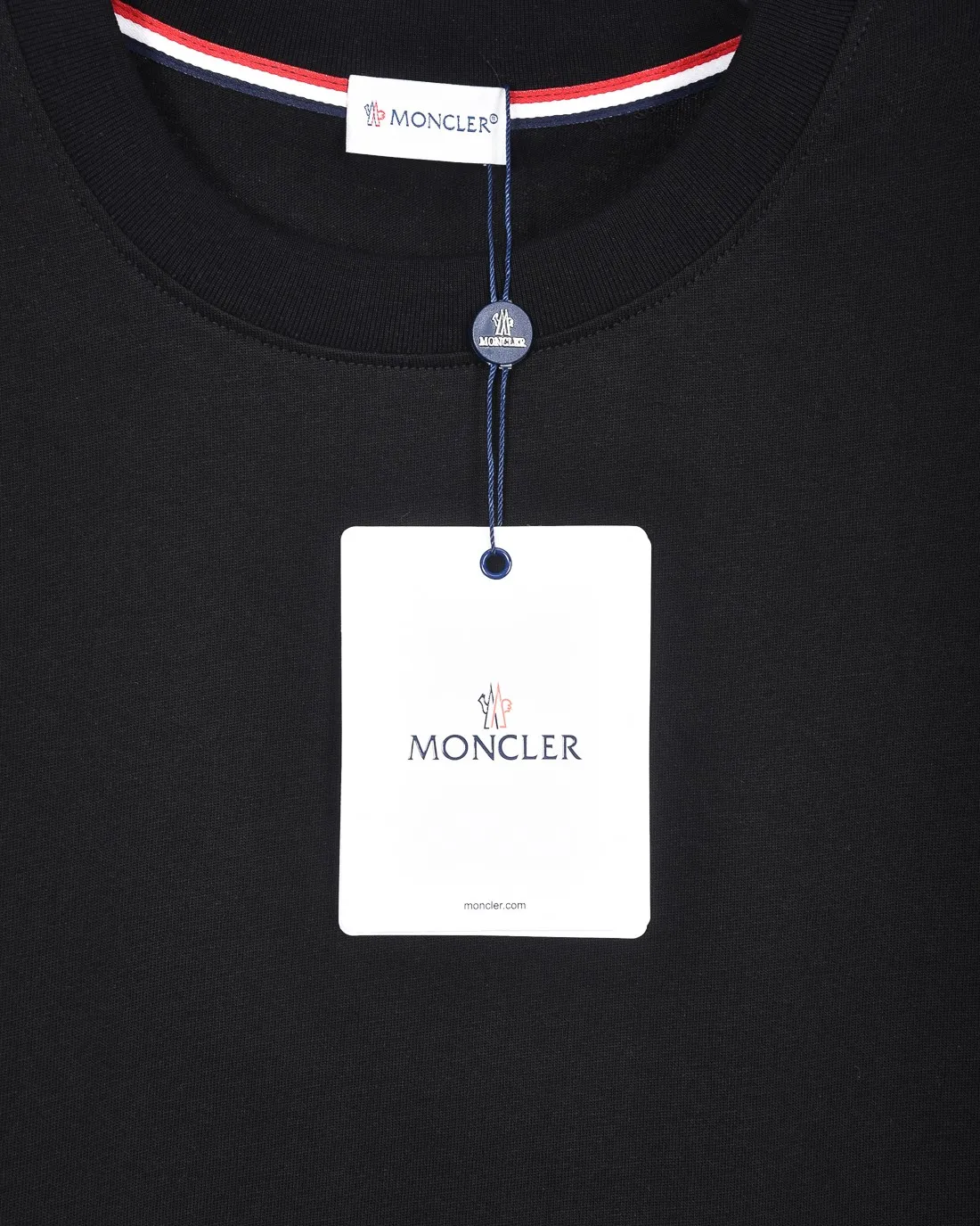 P170 MONCLER/Muzzled 300g pure cotton round neck short-sleeved T-shirt Brand classic Gauze splicing Letter LOGO embossing process 2025ss official synchronization High version High quality Fashion personality Versatile trend Pure original quality Original fabric Hang tag Collar label Washed wheat Complete three standards Color: Black. White. Size: S M L XL XXL