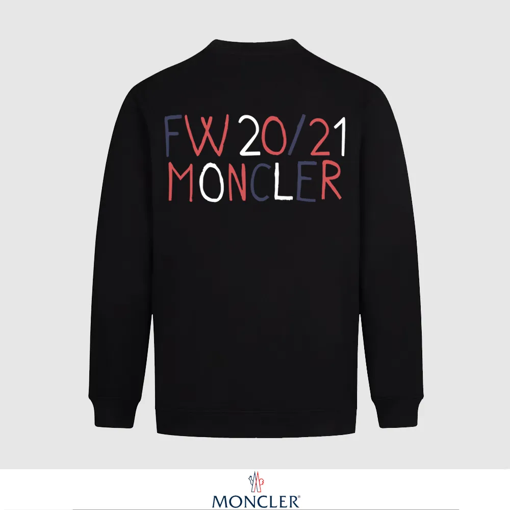 P240 Recommend the most popular Moncler masked 380g printed terry crew neck sweatshirt. Breathable pure cotton fabric. The texture is very soft and comfortable. No shrinkage, no deformation, no pilling). Original customized accessories. Collar label. Wash mark. Hang tag. Packaging (perfect details). Color: White. Black. Size: XS S M L.