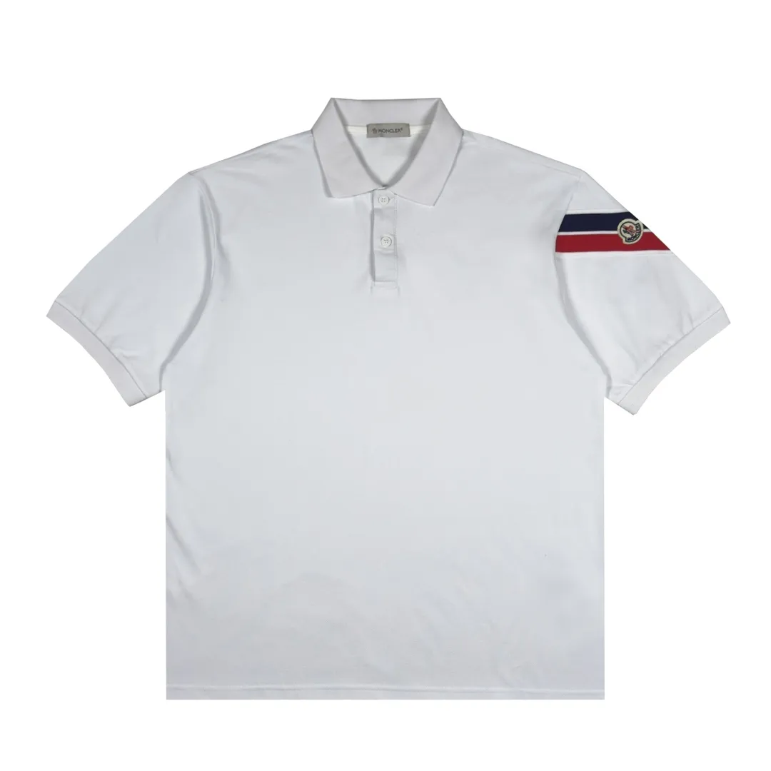 P220 Moncler sleeves color block webbing lapel polo 3 colors size XS-L