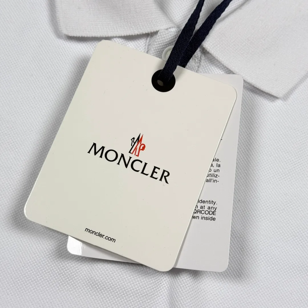 P220 Moncler sleeves color block webbing lapel polo 3 colors size XS-L