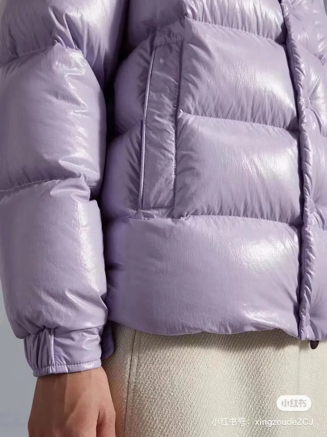 P800 Lavender Purple Moncler Maya 70 Short Down Jacket Couple Style Official Website Picture 1-5