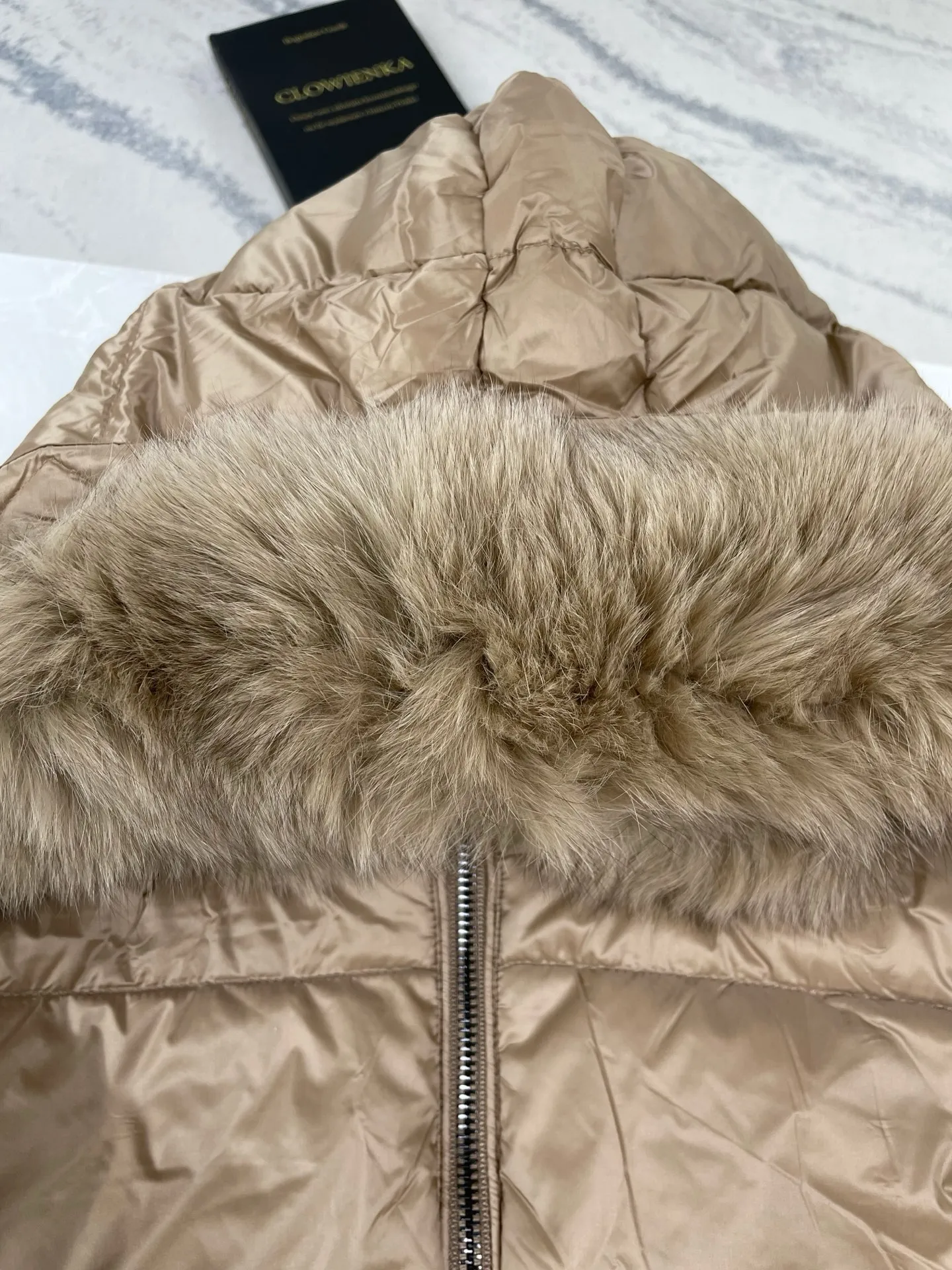 P970 (high version) Moncler-MONCLER Boed women's short waisted fur collar hooded down jacket Size:0-3