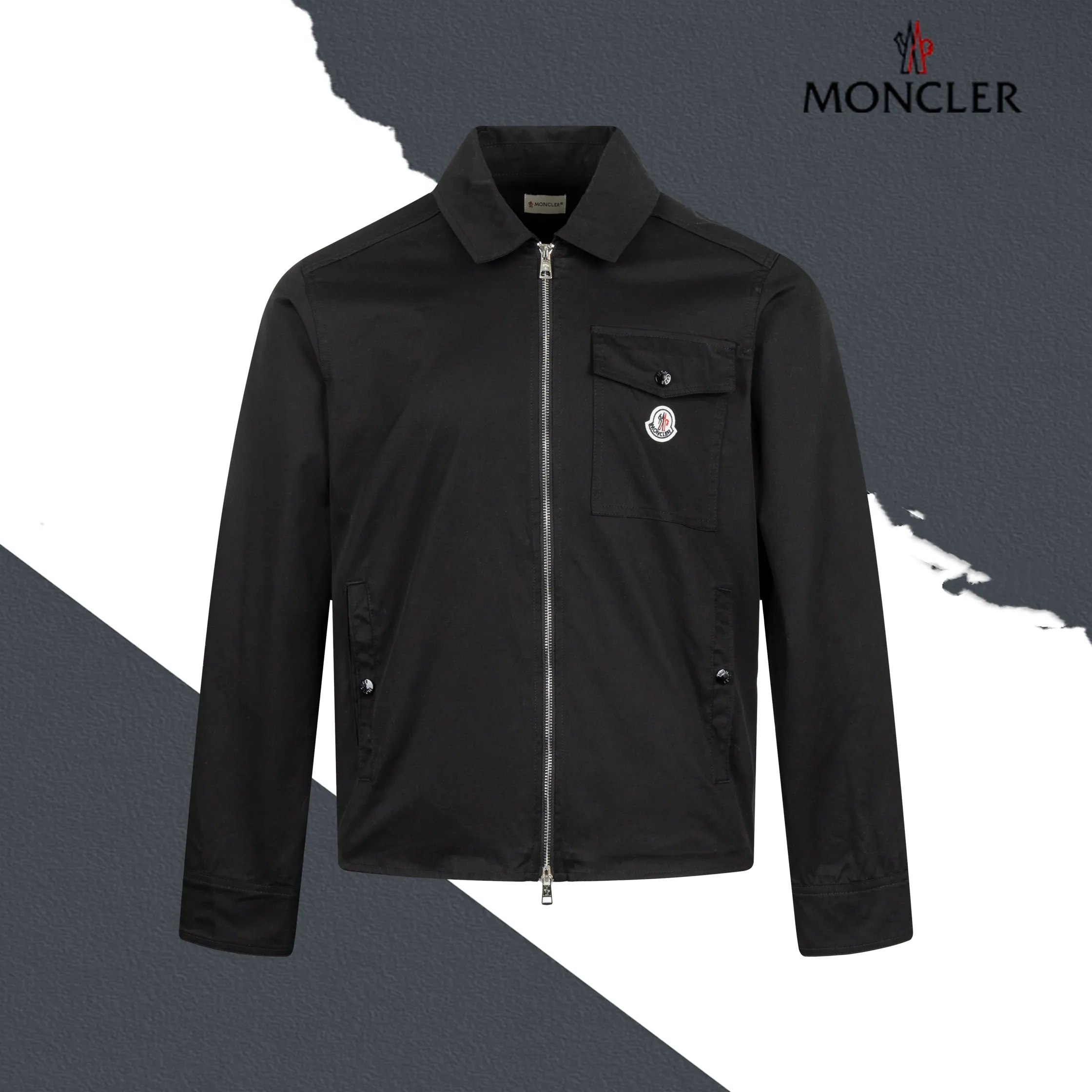 P330 model number SL308 MONCLER masked pocket logo embroidered zipper jacket, same style for men and women, consistent details on the official website, full package, complete with three labels, moisture-proof paper, differentiated from market currency, feel free to compare, original matching accessories 1:1, main mark technology, very high-end, custom-made premium cotton hidden pattern Huada fine grid nylon blended outer layer super soft polyacetate fiber craft fabric Delicate and soft inner layer, fashionable and smooth drape woven with special water-based ink printing, 75D high-density, light-proof functional fabric, 3D splicing and tailoring, oversize loose fit, maximum wear 200, color: black, size: S-XL