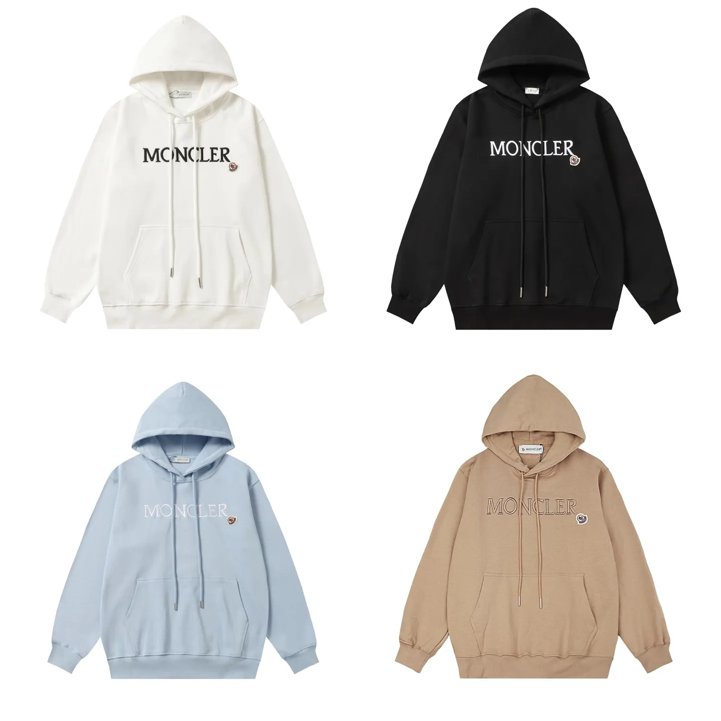 P246 Style number: 853 〈MONCLER〉 Mongolian embroidered hooded sweatshirt. The price of the Mongolian sweatshirt is actually quite advantageous. Those who have been to the counters should know that the price of the Mongolian hooded sweatshirt is not much higher than that of Gucci Burberry. It is just relatively low-key and unwilling to hype. It is a picture that you want to buy or not. The aloof existence... ✅Original custom-made with logo eyelets and hood ✅460g 100% cotton wool-eating fabric OS version is too big ✅Matched with the original high-weight double yarn thread ✅Correct three-needle and five-thread craftsmanship Chain edge Color: black white sky blue khaki Size S M L
