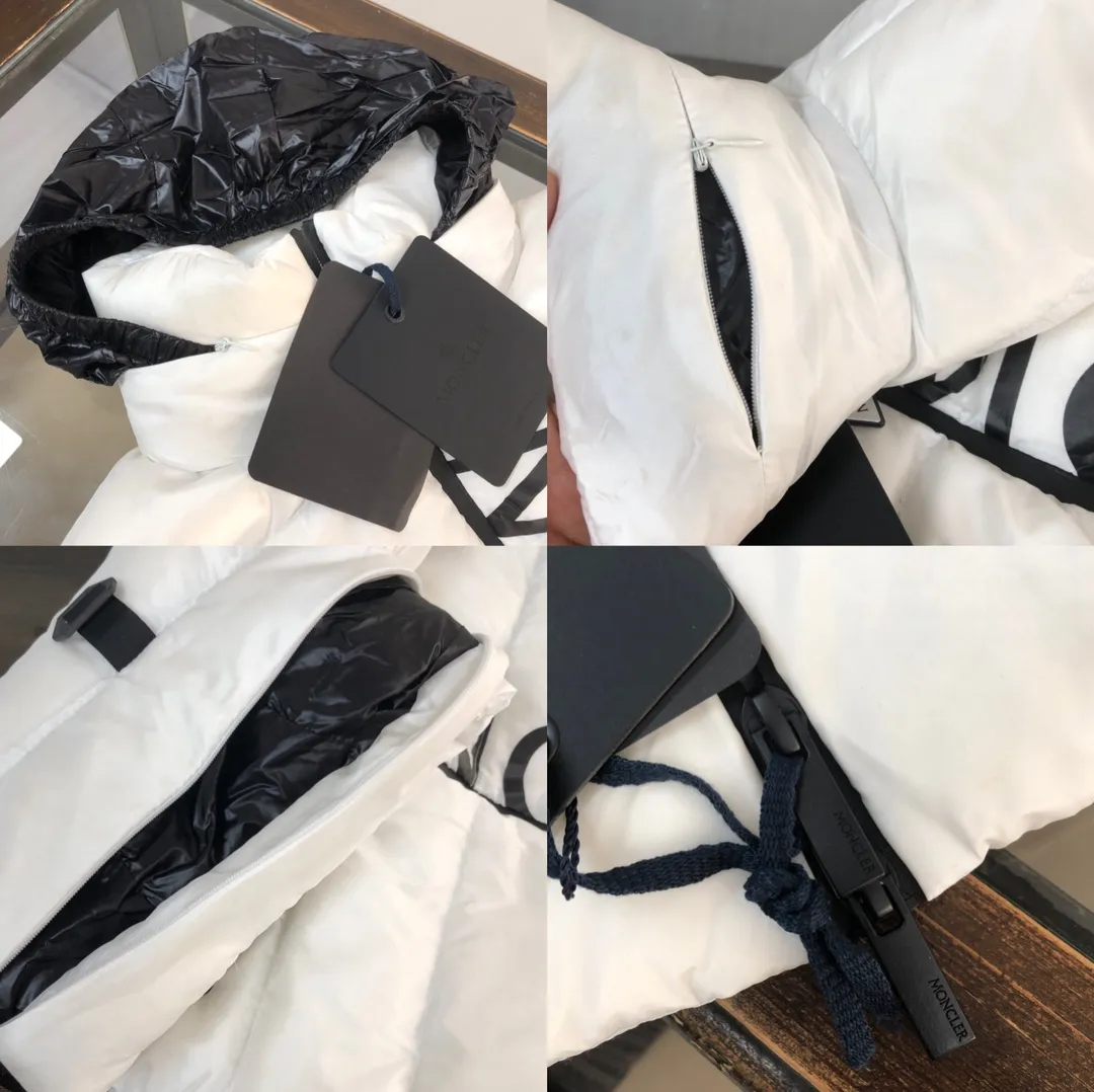 P660 🔥🔥Moncler 24 autumn and winter latest model! Fashionable down vest! Down vest! Hat can be hidden! The 100% cotton fabric selected from customers has extremely superior waterproof and breathable properties, and the fabric feels very soft, smooth and shiny! The inner filling is 90% white duck down, which has excellent fluffiness and resilience, and its cold-proof performance is unquestionable! Zipper pulls with customer-supplied brand letters engraved on them show off the aura of big brands everywhere, and they look good no matter how simple and elegant you wear them! Lightweight, convenient and warm, it can be paired with sweaters or sweatshirts! Fashionable and versatile ❤️ Color: black white Size: 12345 (M～3xl)