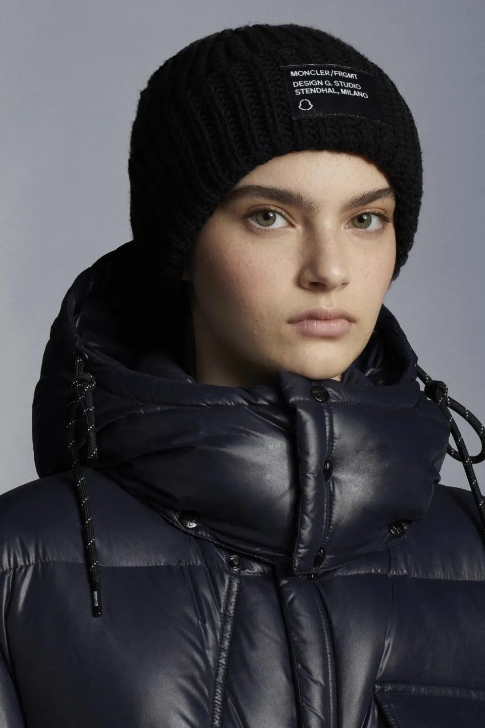 The P740 muzzled #Anthemyx men's jacket is made of shiny patented nylon and is a boutique #046 model from the 7 Moncler Frgmt Hiroshi Fujiwara collection.