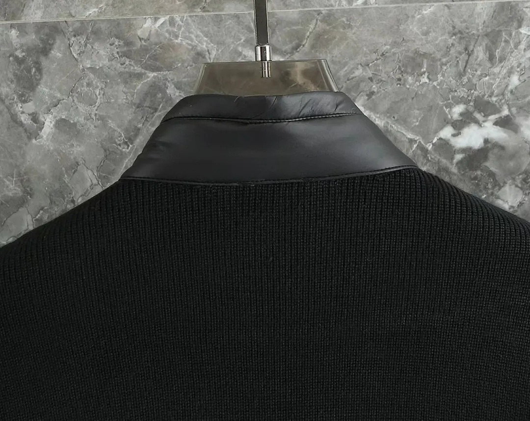 P700 9020# Spot Moncler Moncler 25 new men's wool knitted stitching stand-up collar thin down jacket