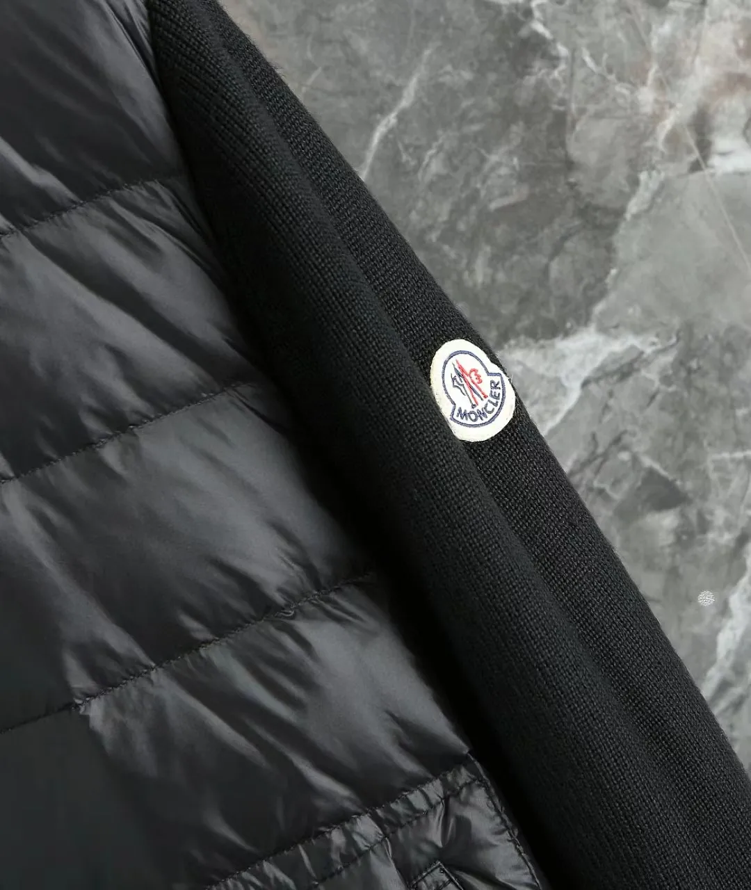 P700 9020# Spot Moncler Moncler 25 new men's wool knitted stitching stand-up collar thin down jacket