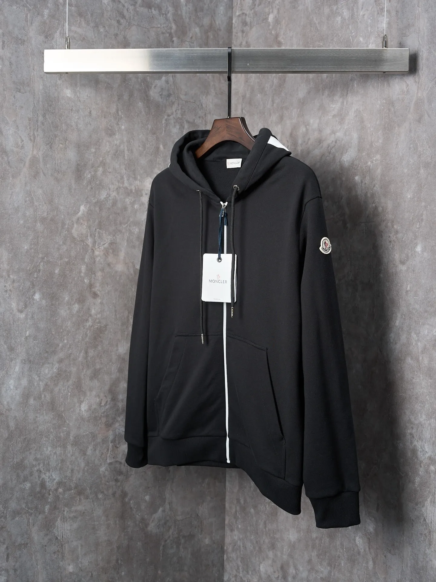 P490 Actual hanging auction] MONCLER/Mask printed logo cotton zipper hooded sweatshirt jacket [Ready stock] S M L XL