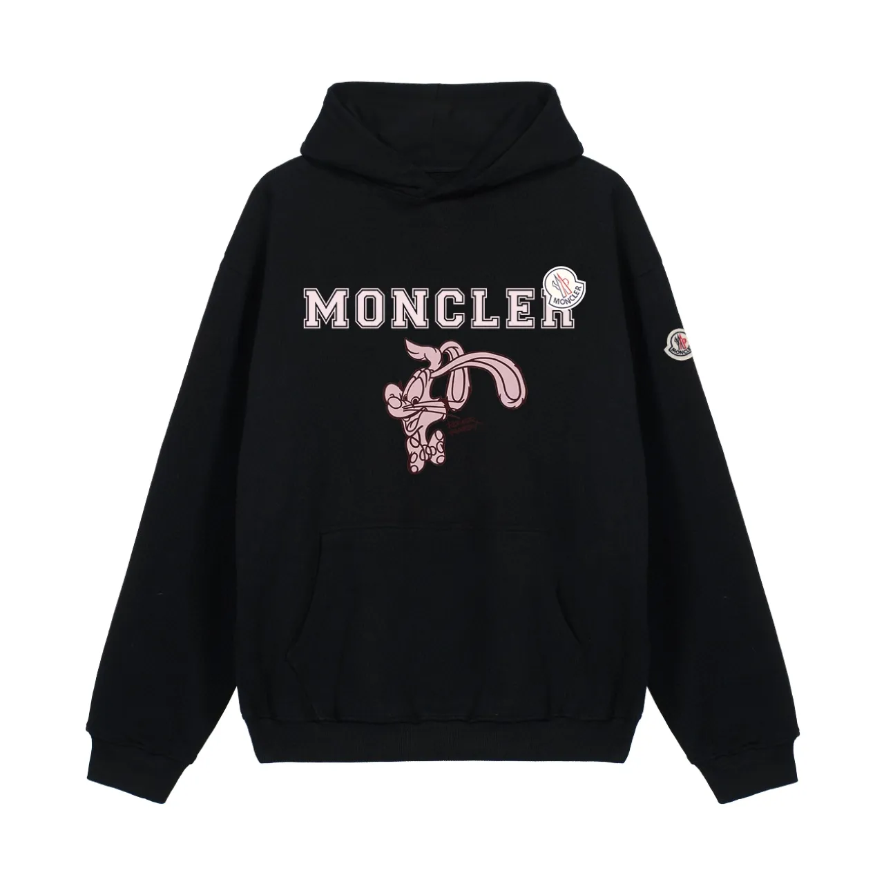 P270 Recommended model that will not be sold off the shelves, Moncler Mouth Mouth 480g Velvet Printed Hooded Sweatshirt, Australian velvet fabric is soft and comfortable, does not shrink, does not deform, does not pill) Original customized accessories Collar label Wash mark Hang tag Packaging (perfect details) Color White Black Size XS-L - Copy (53) - Copy
