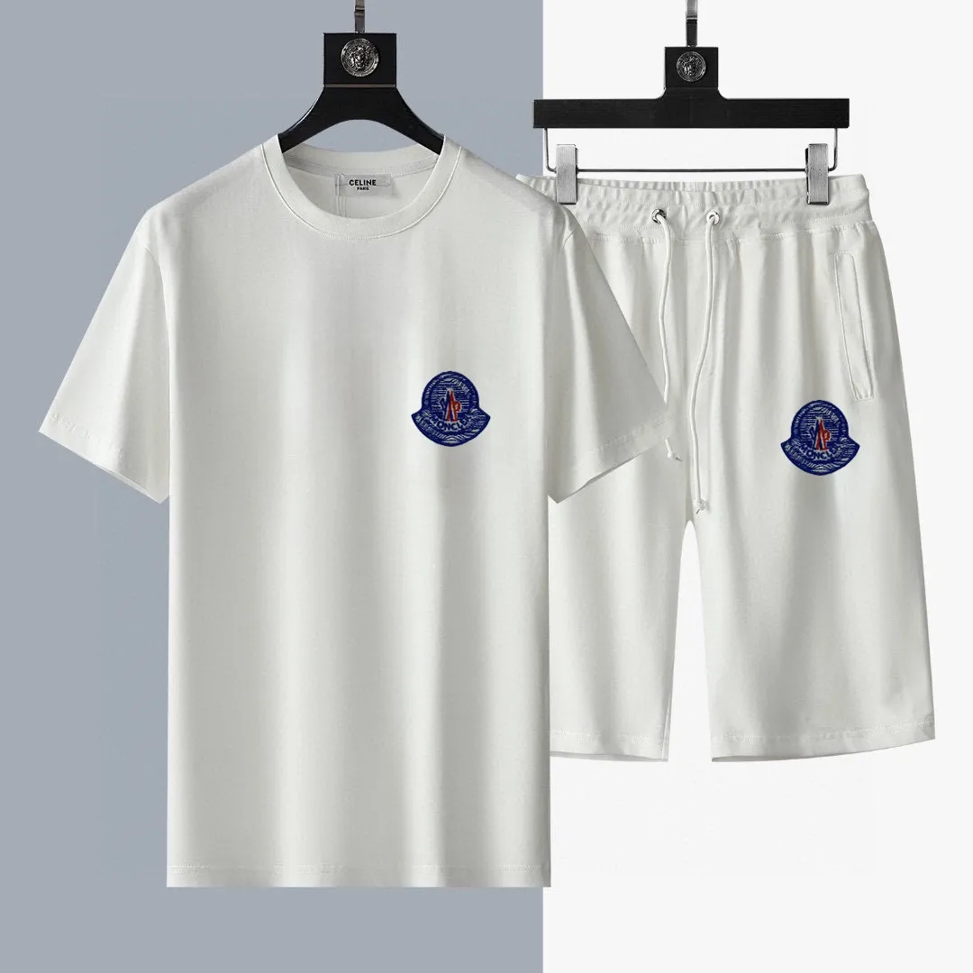 P280 Brand【MONCLER】2025 new men's short-sleeved shorts suit! Synchronous sales on the official website! High-end version on the market! It feels delicate and soft! Make you more comfortable to wear! The draped silhouette is awesome! Size: M-5XL (please state your height and weight when placing an order)