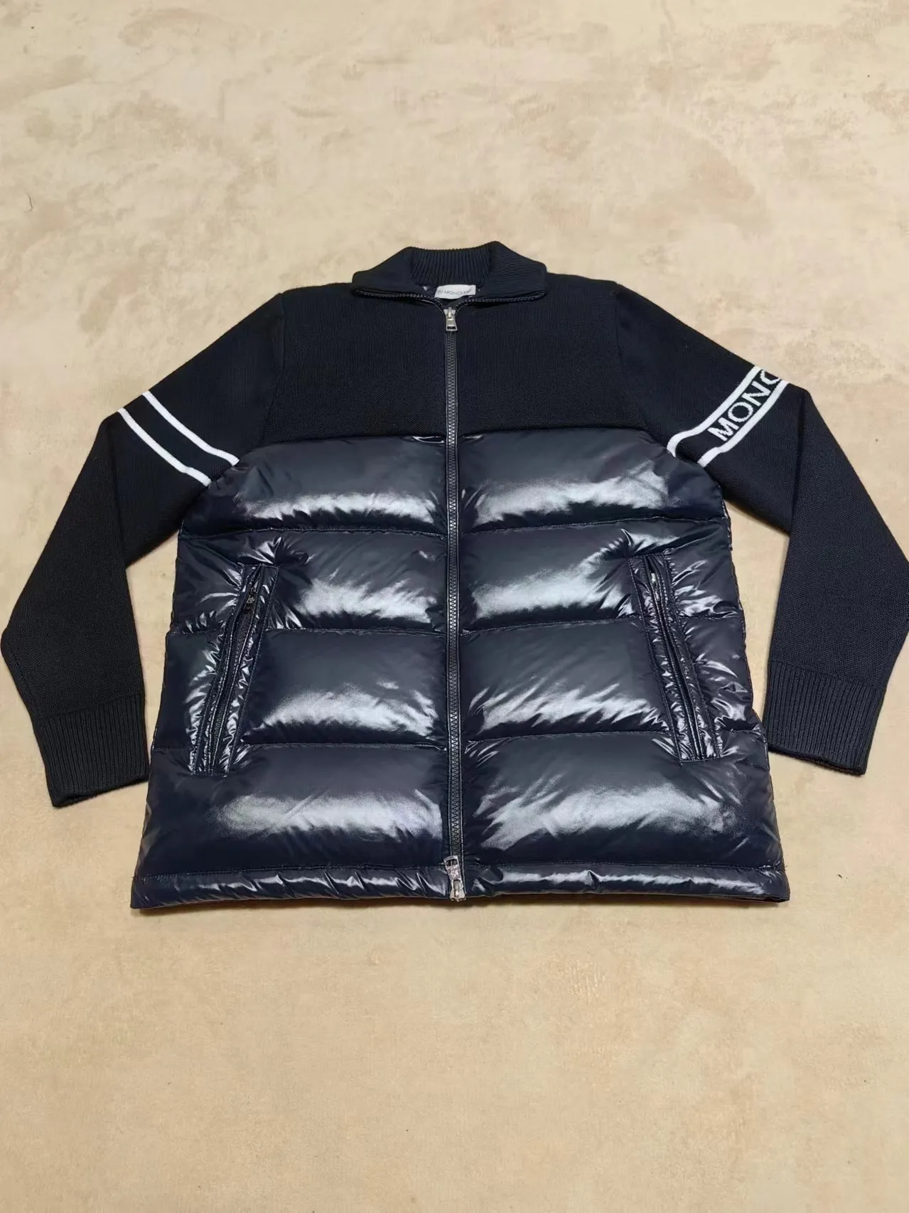 P720 C35# Spot Moncler 24 Autumn and Winter New Men's Thick Down Knitted Splicing Down Jacket