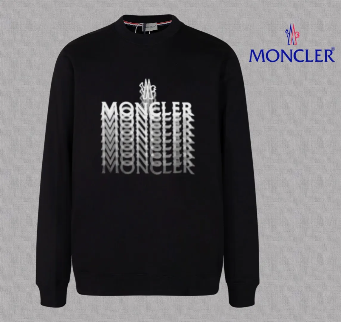 P210 High-version sweatshirt) [Long-term stock] 〖𝐌𝐎𝐍𝐂𝐋𝐄𝐑~Mask〗 Made of 440g heavy-weight fabric. It is different from the market currency. It can be matched with any variety and is properly handsome. 😎The whole dress is made of double waistcoats. The double waistcoats make the whole dress more three-dimensional. Not ordinary factories can do such fine work. 2025 Spring runway version of the T stage, on sale at the counter, round neck terry sweatshirt, high-end double-strand pure cotton, custom-made stretch ribs, dyed in the same vat, complete with three standards, matched with exquisite embroidered LOGO on the chest, simple and advanced, same style for men and women. Color: black, apricot, white, size: S M L XL 2XL