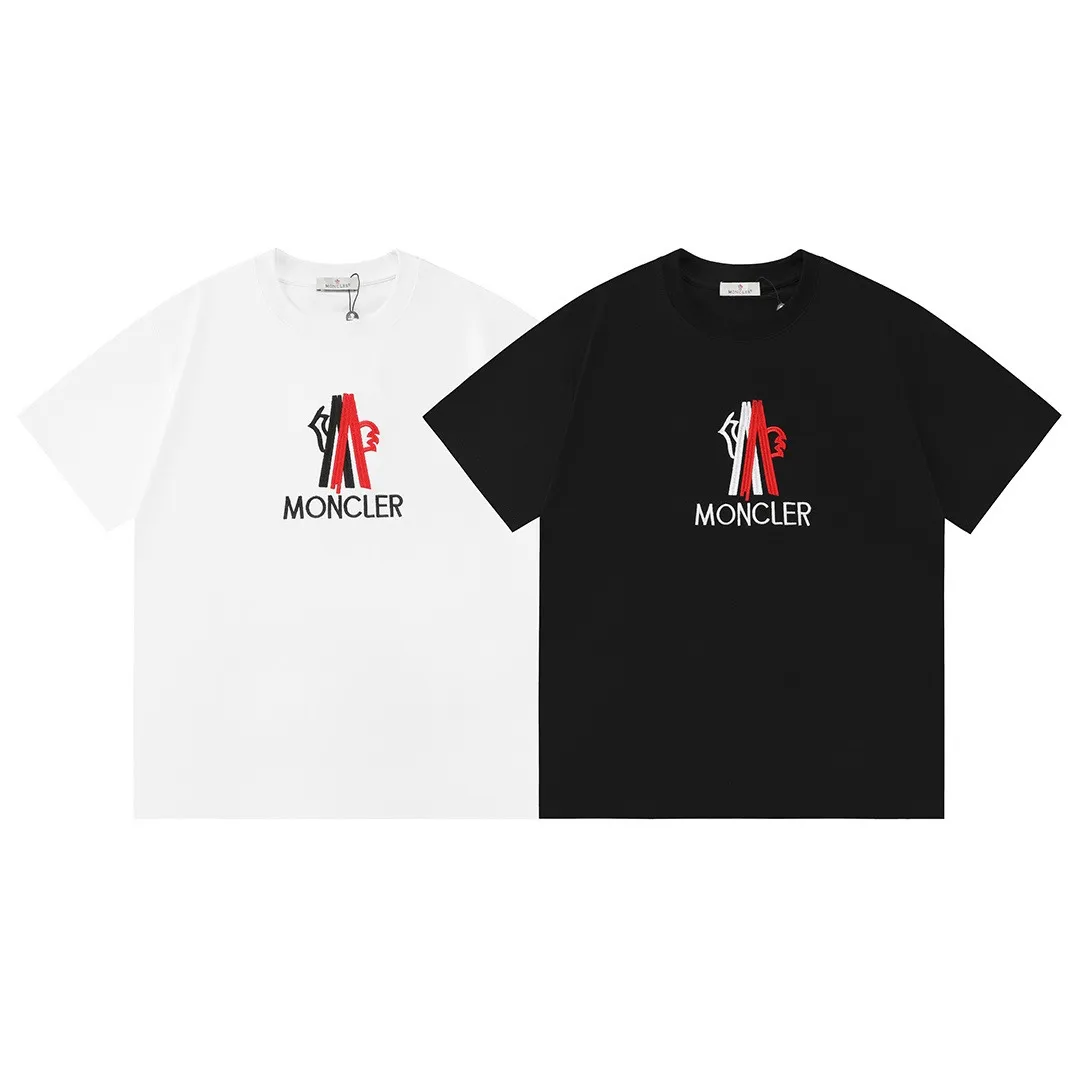 P150 Moncler 2026 official website new model Imported high-density heavy-duty embroidered letter logo Customized small armband Same style for men and women Short-sleeved T-shirt ·Customized 300g 100% double yarn pure cotton fabric ·Dyeing 32 double-strand threads ·Collar label, hangtag, main mark and three complete labels Color: black Size: XS S M L