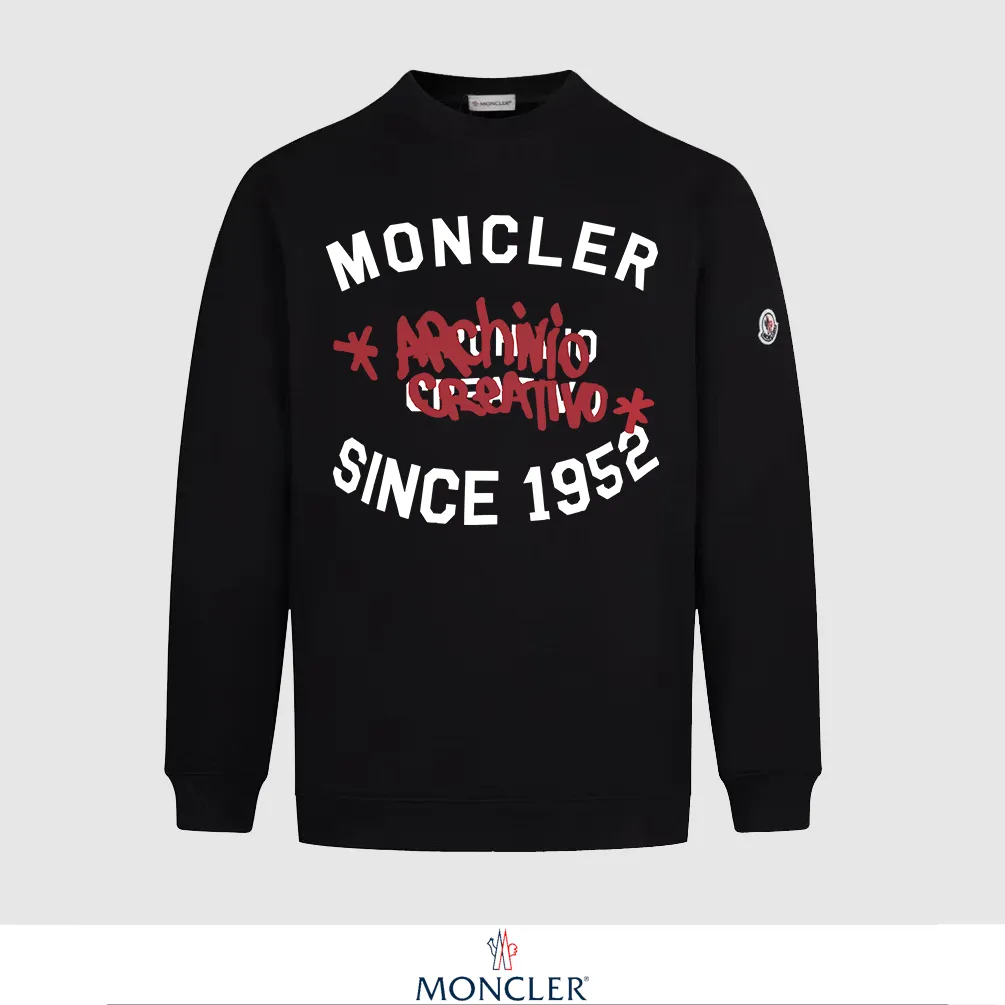 P240 Recommend the most popular Moncler masked 380g printed terry crew neck sweatshirt. Breathable pure cotton fabric. The texture is very soft and comfortable. No shrinkage, no deformation, no pilling). Original customized accessories. Collar label. Wash mark. Hang tag. Packaging (perfect details). Color: White. Black. Size: XS S M L.