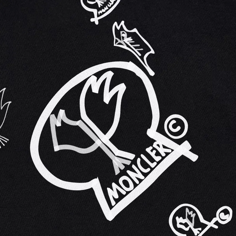 P240 Recommend the most popular Moncler masked 380g printed terry crew neck sweatshirt. Breathable pure cotton fabric. The texture is very soft and comfortable. No shrinkage, no deformation, no pilling). Original customized accessories. Collar label. Wash mark. Hang tag. Packaging (perfect details). Color: White. Black. Size: XS S M L.