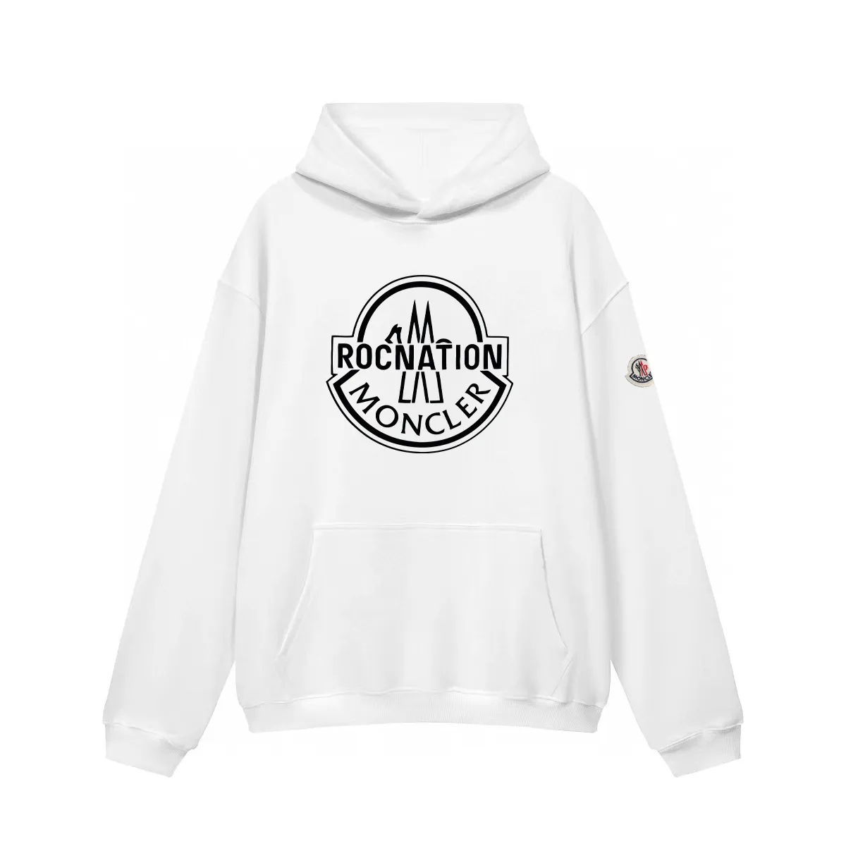 P270 Recommended model that will not be sold off the shelves, Moncler Mouth Mouth 480g Velvet Printed Hooded Sweatshirt, Australian velvet fabric is soft and comfortable, does not shrink, does not deform, does not pill) Original customized accessories Collar label Wash mark Hang tag Packaging (perfect details) Color White Black Size XS-L - Copy (75) - Copy - Copy